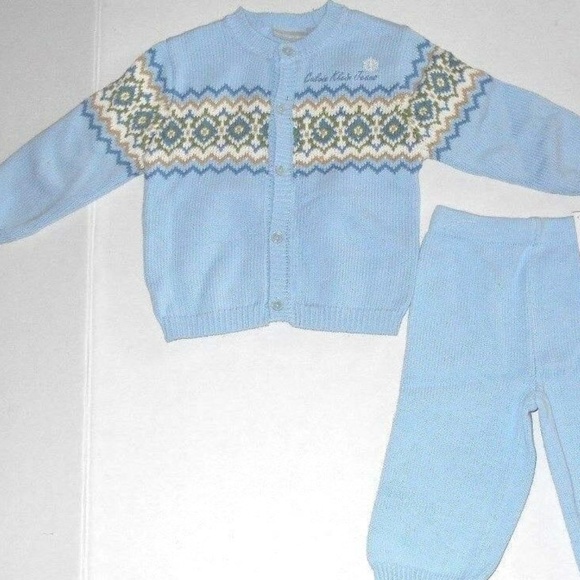 Baby Vintage Rare Classic Calvin Klein Preppie 2 Pc Top Pants Outfit Set - Picture 2 of 5